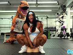 Camsoda - hot milf stepmom fucked by Trex in real gym sex