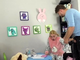 Blonde in baby clothes gets rammed