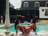 MARISKAX Valentina Ricci and Mariska fucking poolside