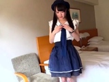 Japanese teen bimbo in uniform sucks cock