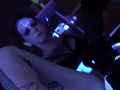 Sully Savage gets a new UV tattoo on her forehead