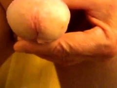 Grandpa Age 67 Smooth Furious Wanking Uncut Cock