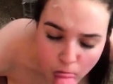 Beautiful girl really wants his cum on her face again