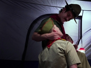 ScoutBoys DILF scoutmaster seduces and barebacks two scouts